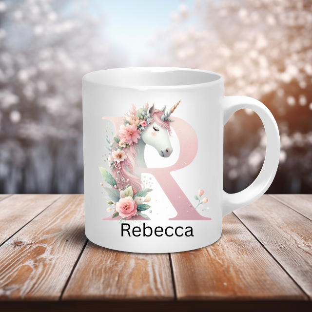 Personalised Coffee Mug -Unicorn Letter Mug
