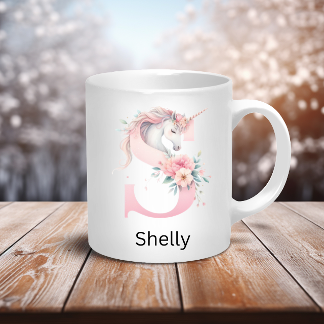 Personalised Coffee Mug -Unicorn Letter Mug