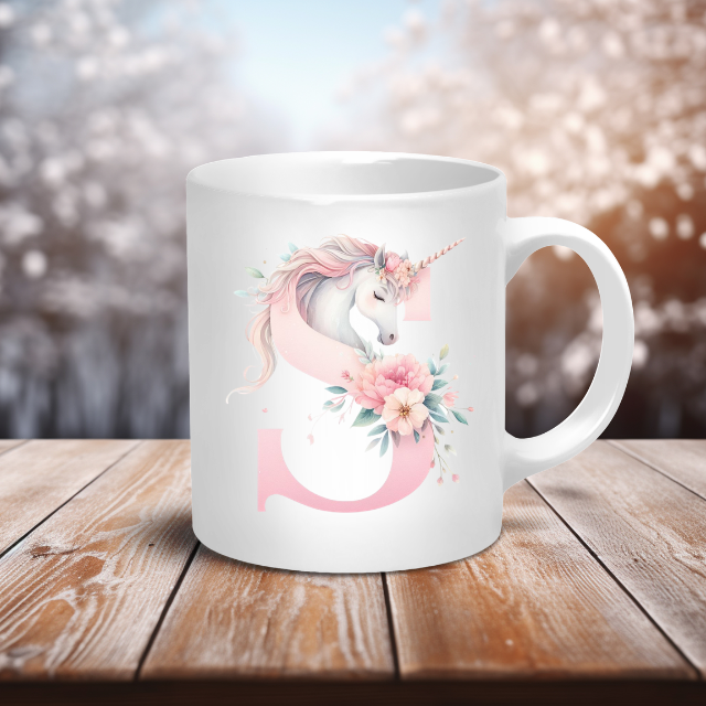Personalised Coffee Mug -Unicorn Letter Mug