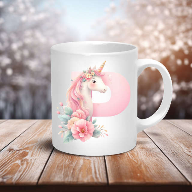 Personalised Coffee Mug -Unicorn Letter Mug