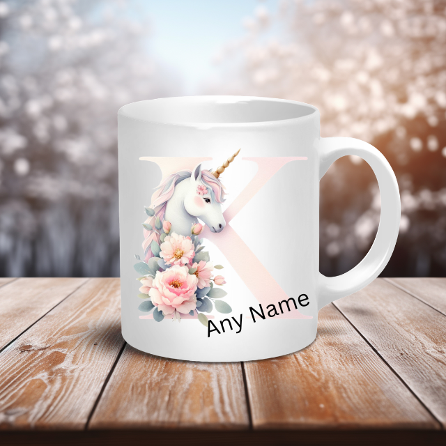 Personalised Coffee Mug -Unicorn Letter Mug