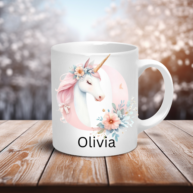 Personalised Coffee Mug -Unicorn Letter Mug