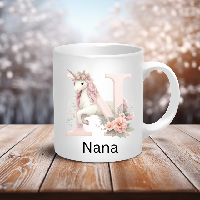 Personalised Coffee Mug -Unicorn Letter Mug