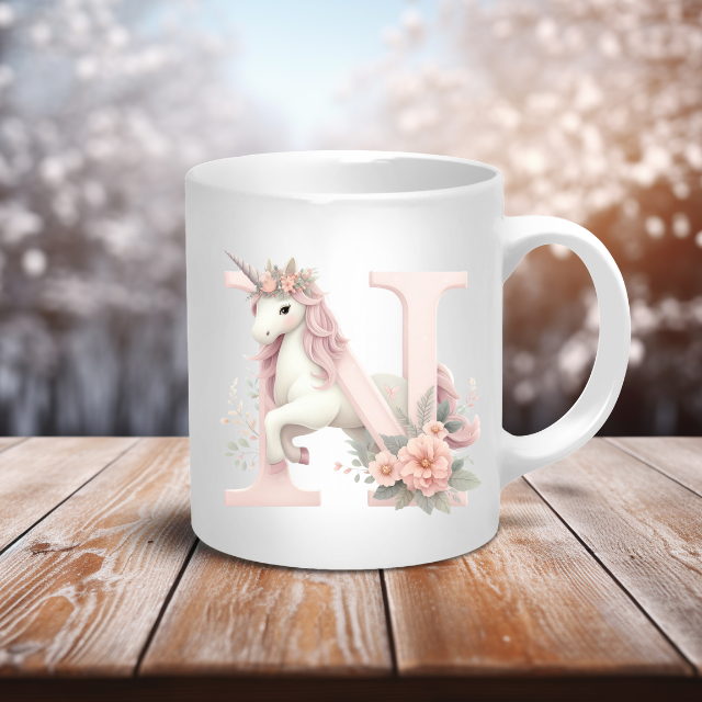 Personalised Coffee Mug -Unicorn Letter Mug