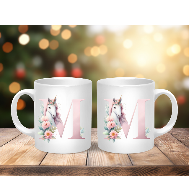 Personalised Coffee Mug -Unicorn Letter Mug