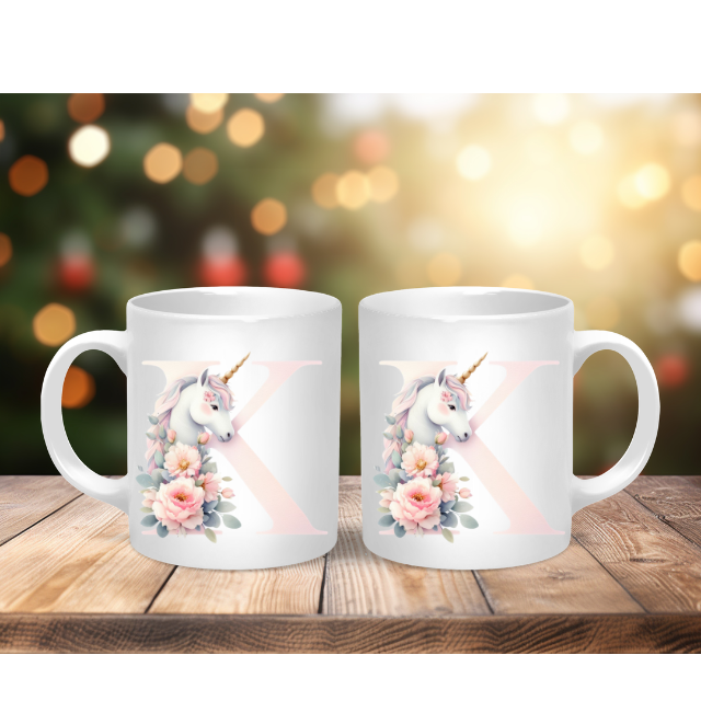 Personalised Coffee Mug -Unicorn Letter Mug