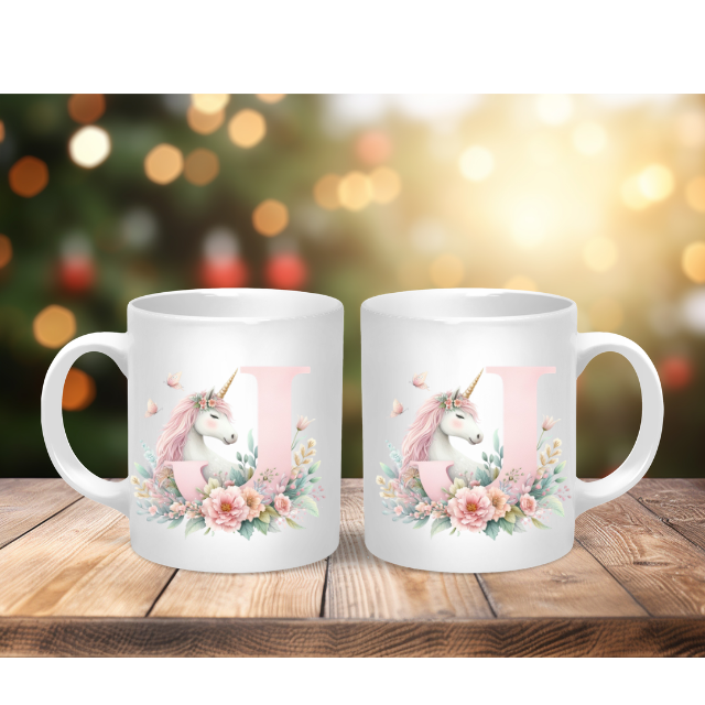Personalised Coffee Mug -Unicorn Letter Mug