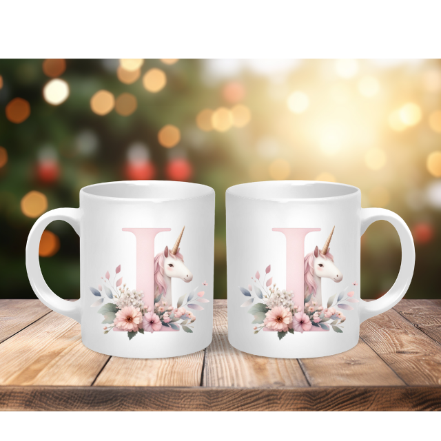 Personalised Coffee Mug -Unicorn Letter Mug