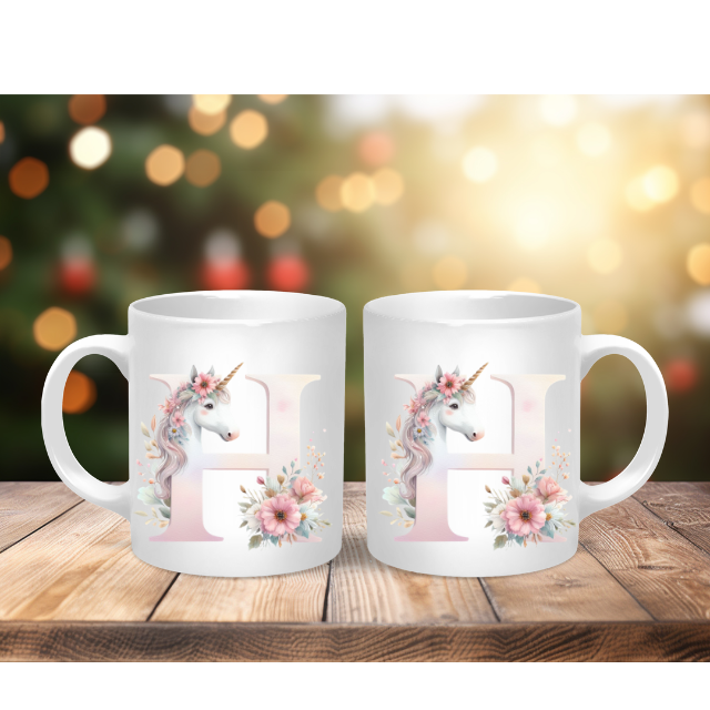 Personalised Coffee Mug -Unicorn Letter Mug