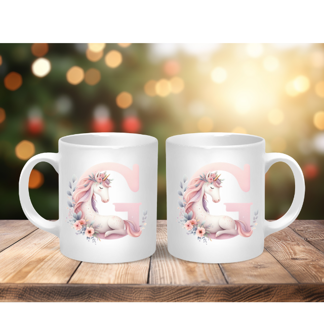 Personalised Coffee Mug -Unicorn Letter Mug