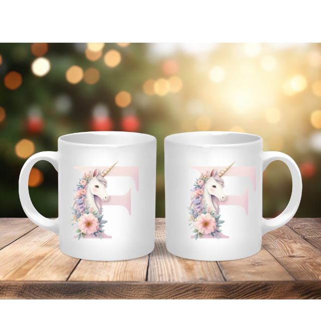 Personalised Coffee Mug -Unicorn Letter Mug