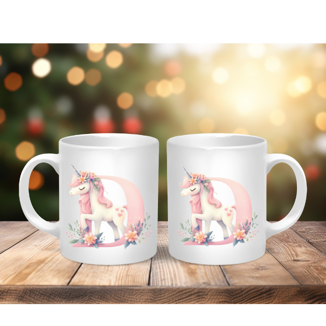 Personalised Coffee Mug -Unicorn Letter Mug
