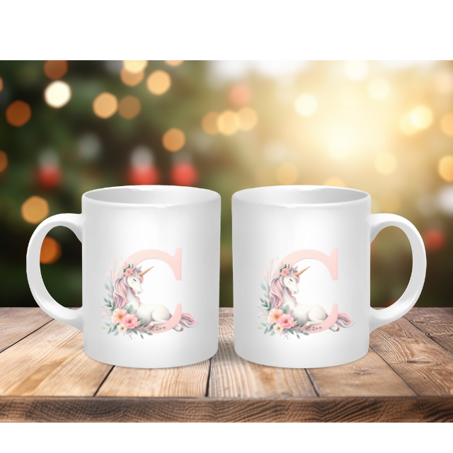 Personalised Coffee Mug -Unicorn Letter Mug