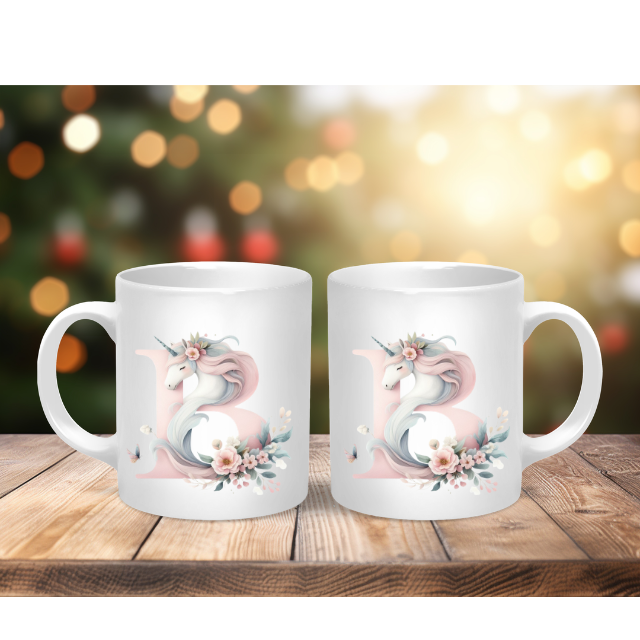 Personalised Coffee Mug -Unicorn Letter Mug