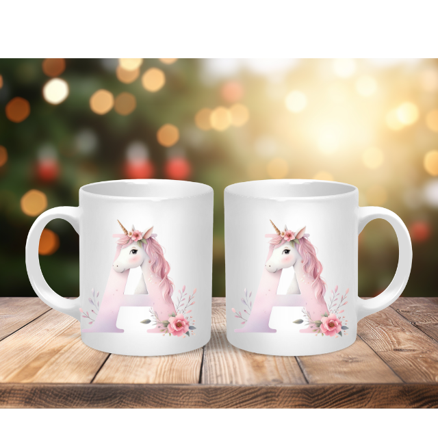 Personalised Coffee Mug -Unicorn Letter Mug