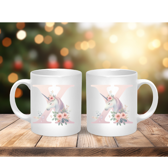 Personalised Coffee Mug -Unicorn Letter Mug