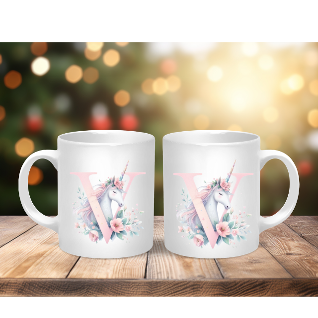 Personalised Coffee Mug -Unicorn Letter Mug