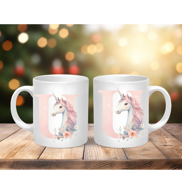 Personalised Coffee Mug -Unicorn Letter Mug