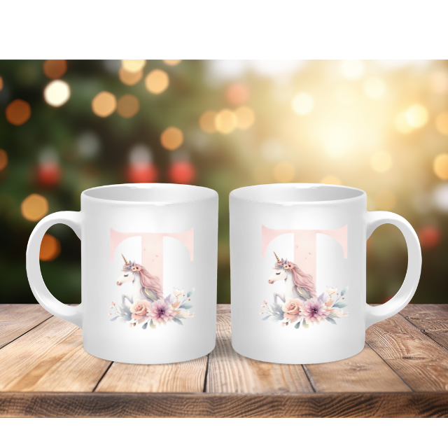 Personalised Coffee Mug -Unicorn Letter Mug