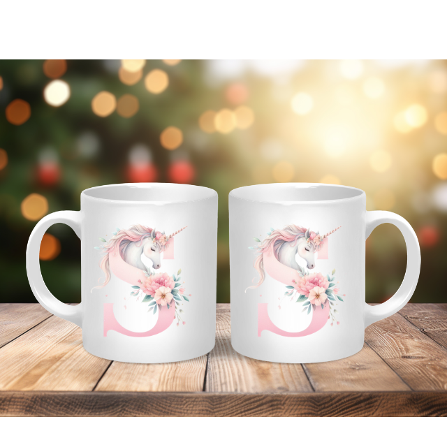 Personalised Coffee Mug -Unicorn Letter Mug