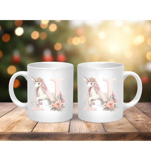 Personalised Coffee Mug -Unicorn Letter Mug