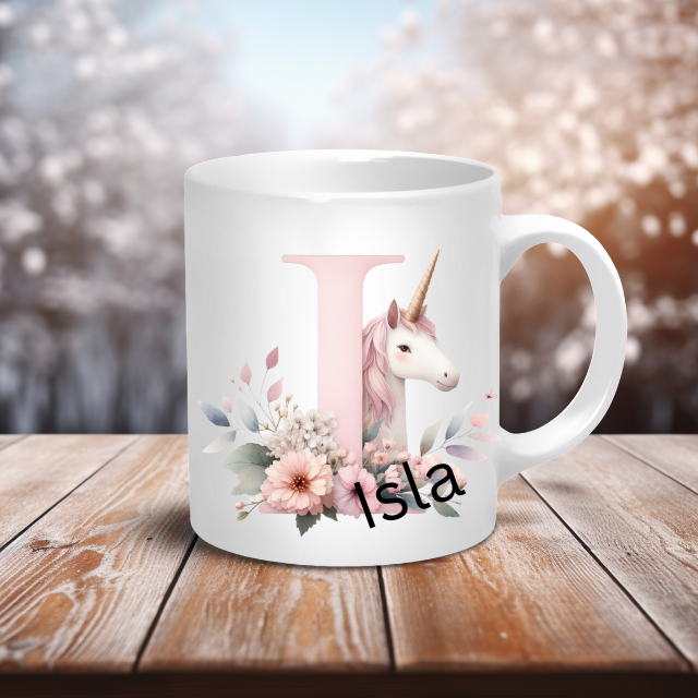 Personalised Coffee Mug -Unicorn Letter Mug
