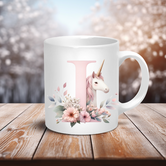 Personalised Coffee Mug -Unicorn Letter Mug