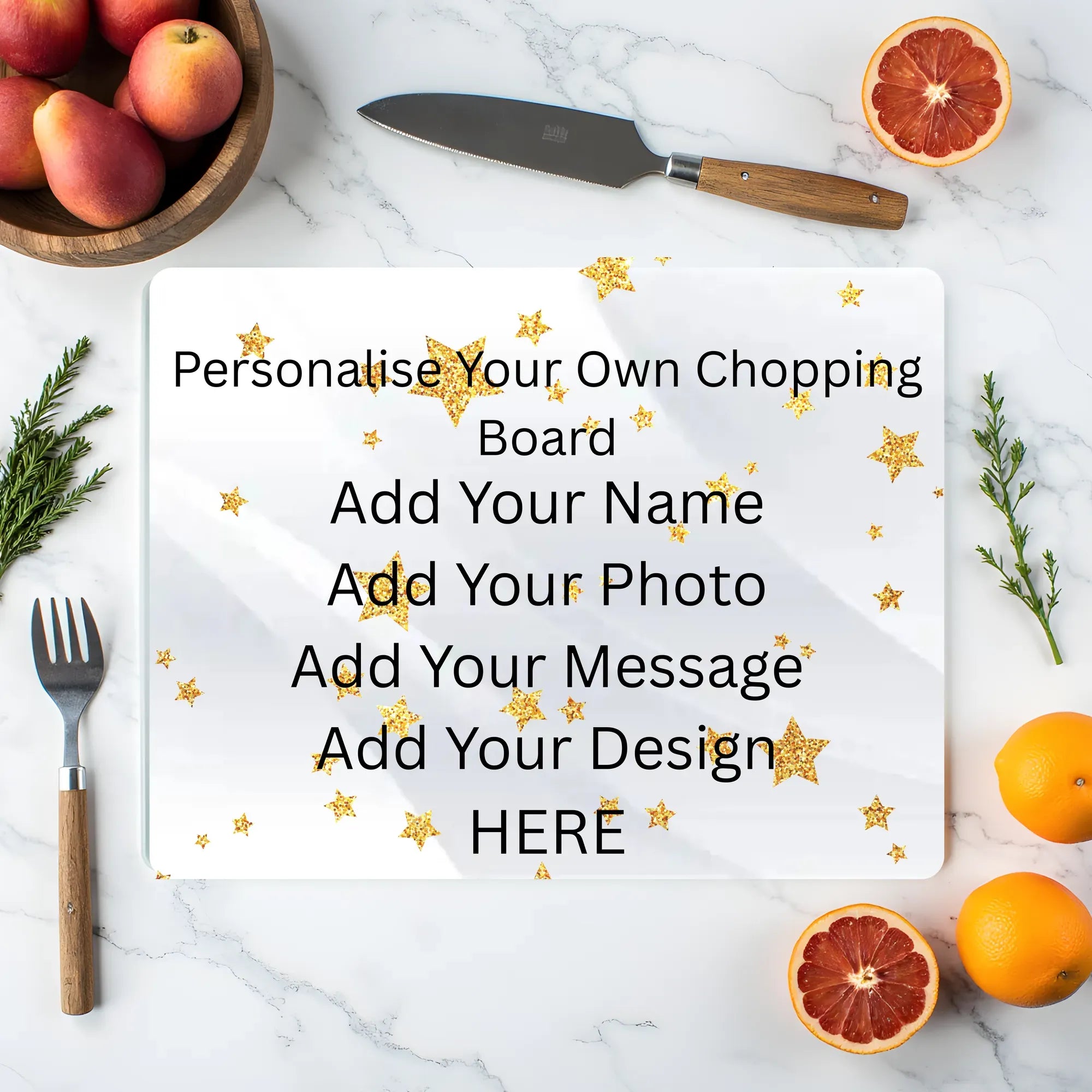 Personalised Glass Chopping Board – Custom Kitchen Gift
