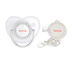Personalised Dummy & Matching Dummy Clip Custom Name Boy or Girl