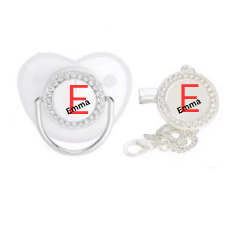 Personalised Dummy & Matching Dummy Clip Custom Name Boy or Girl