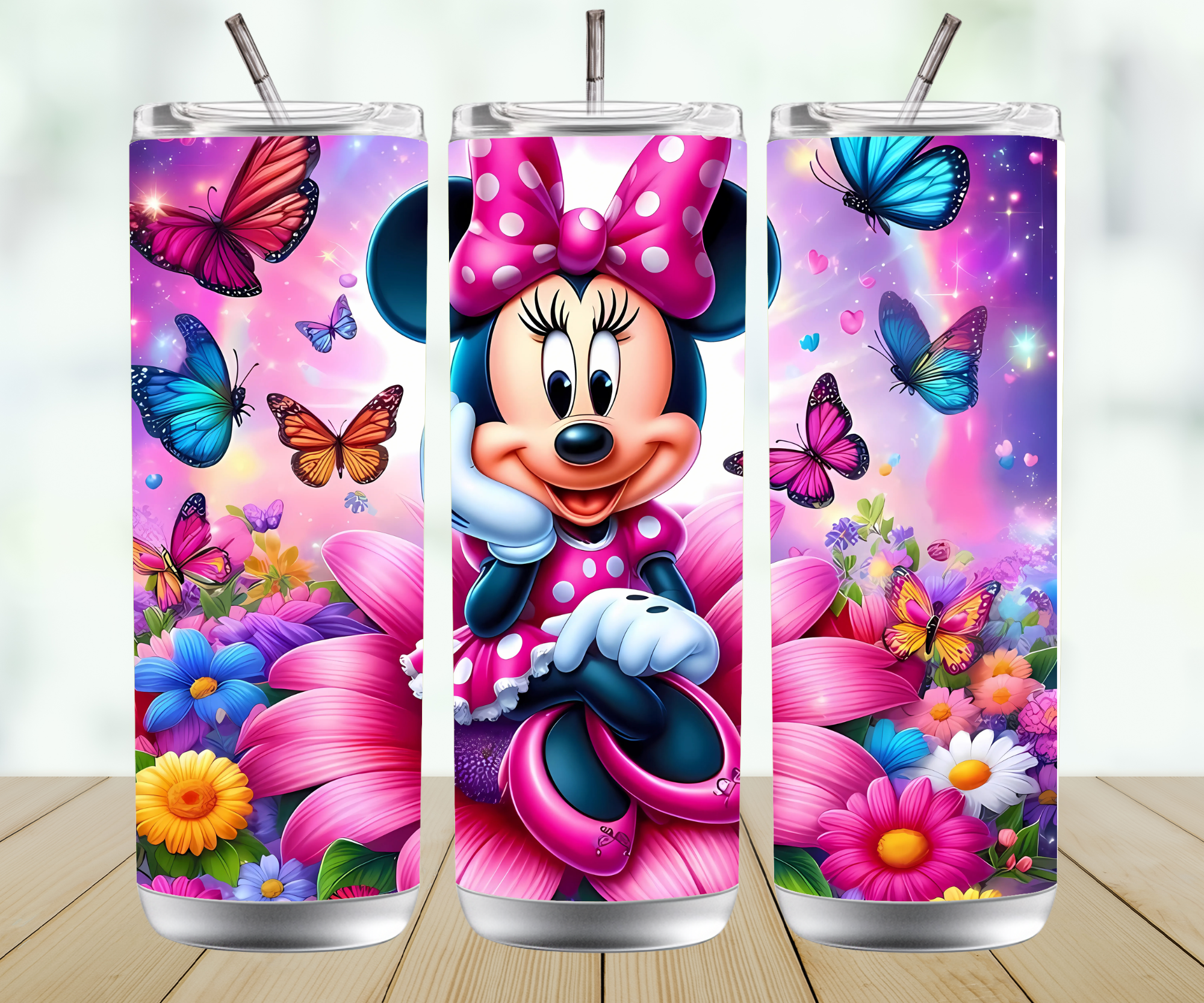 Personalised Straight Tumbler – Custom Name Skinny Tumbler with Lid & Straw