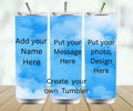 Personalised Straight Tumbler – Custom Name Skinny Tumbler with Lid & Straw