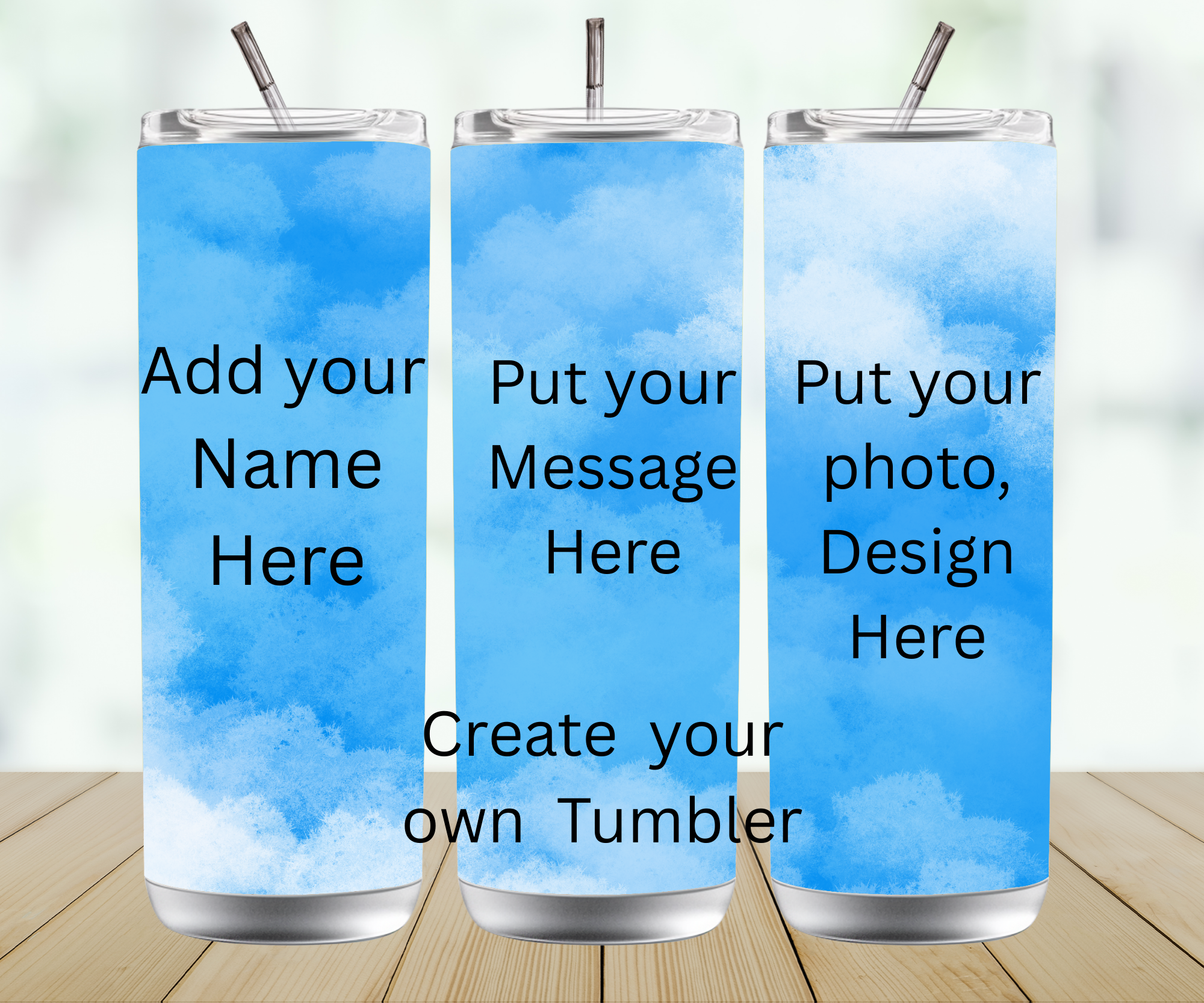 Personalised Straight Tumbler – Custom Name Skinny Tumbler with Lid & Straw