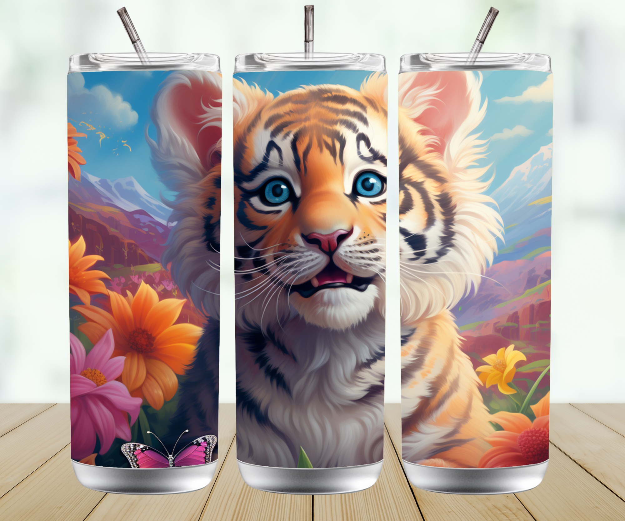 Personalised Straight Tumbler – Custom Name Skinny Tumbler with Lid & Straw