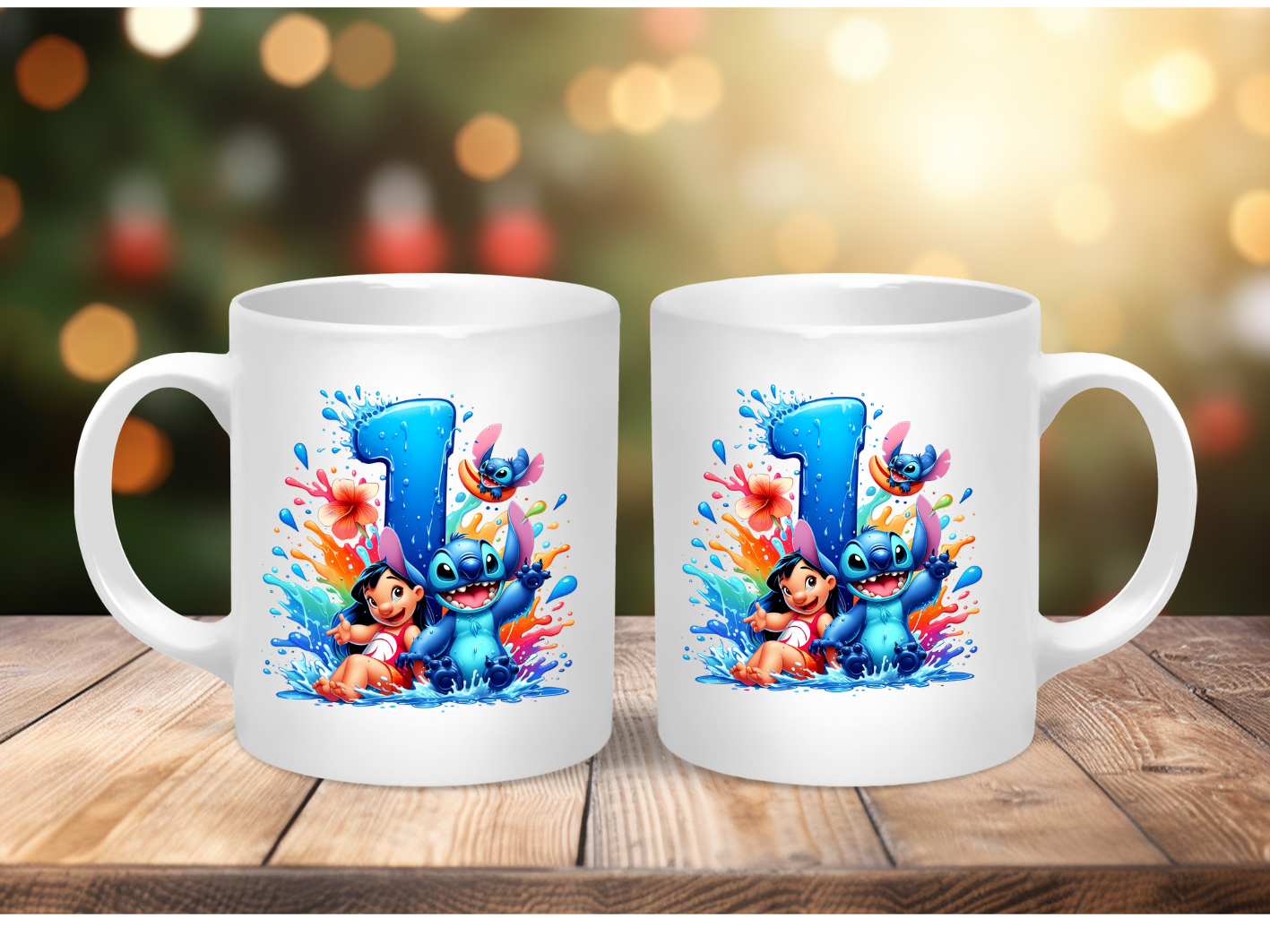Stitch Number Mug – Personalised Number Mug (1–9) | Cute Character Coffee Cup