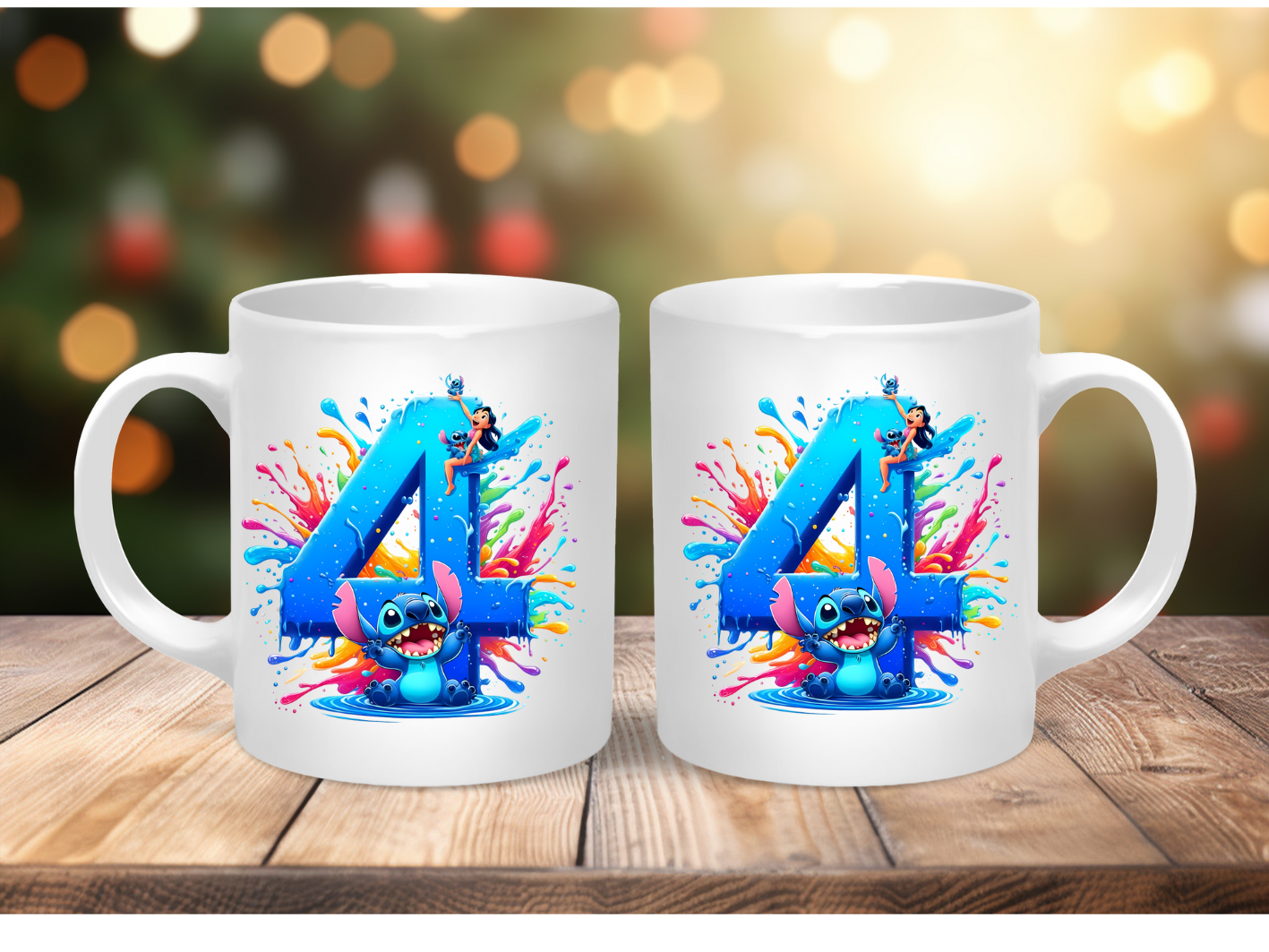 Stitch Number Mug – Personalised Number Mug (1–9) | Cute Character Coffee Cup
