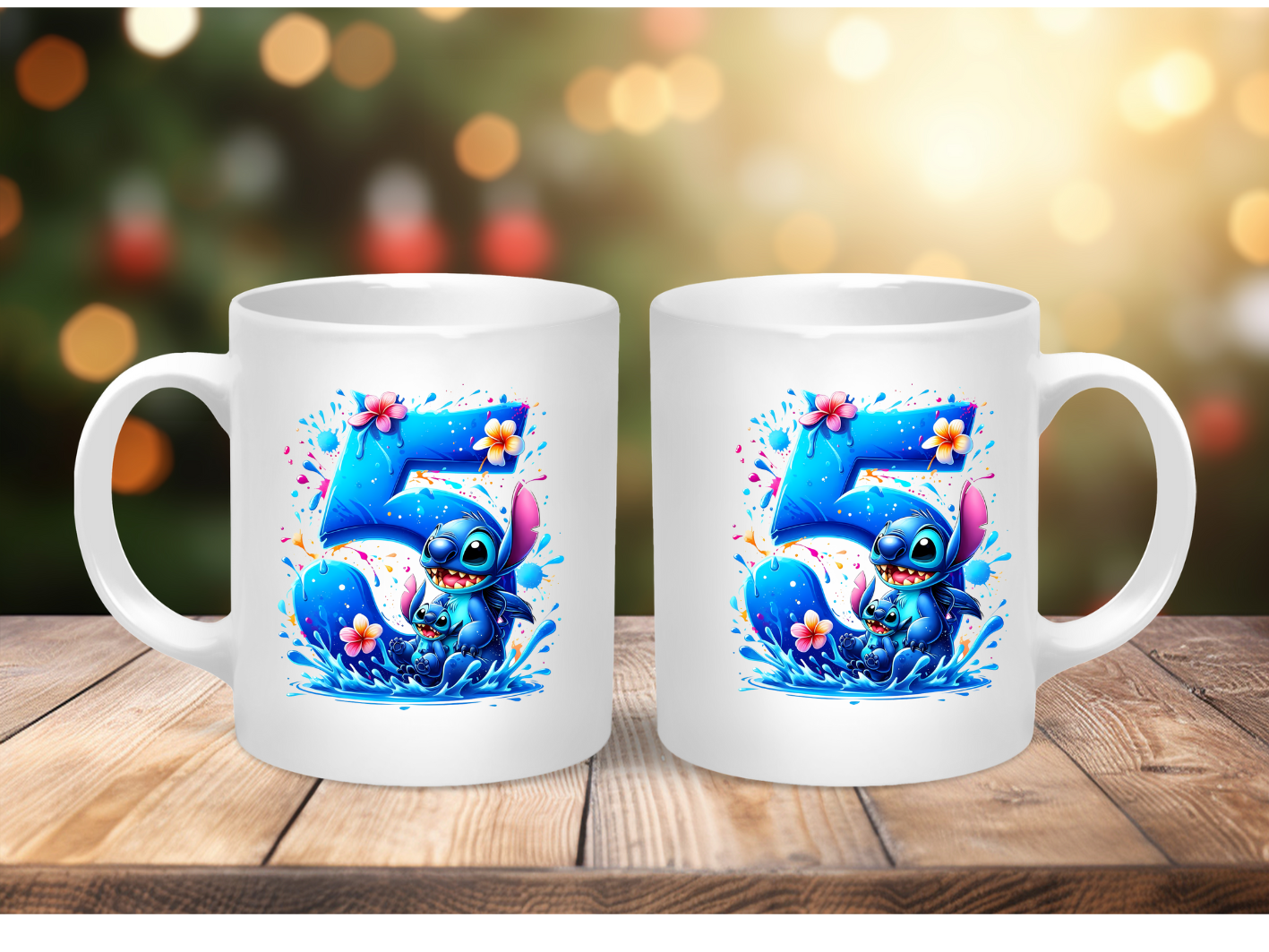 Stitch Number Mug – Personalised Number Mug (1–9) | Cute Character Coffee Cup