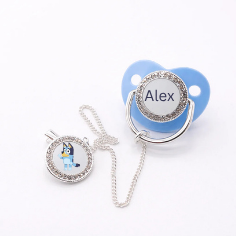 Personalised Dummy & Matching Dummy Clip Custom Name Boy or Girl