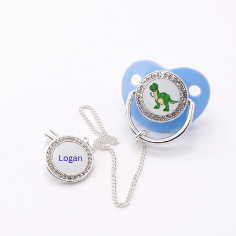 Personalised Dummy & Matching Dummy Clip Custom Name Boy or Girl